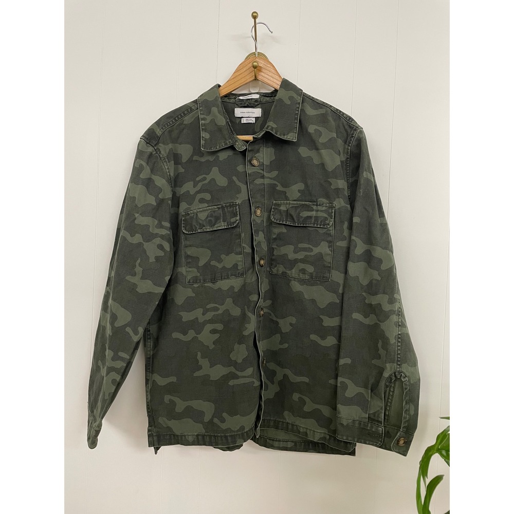 Urban Outfitters Camo Oversized Fit Shirt Jacket Green Camouflage Mens Large